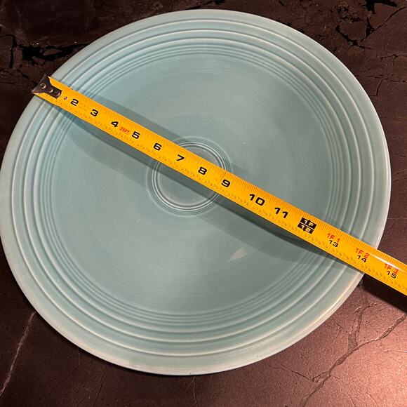 Vintage Fiesta 14" Turquoise Blue CeramicChop Plate Platter - Picture 5 of 5